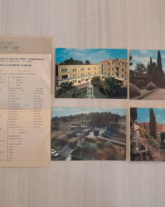 Ospedale San Pietro Roma 1980 Cartoline e Referto 