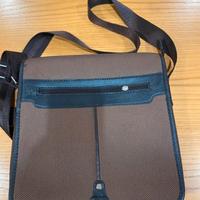 Borsa tracolla uomo donna marrone multi tasche