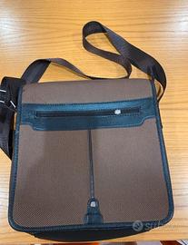 Borsa tracolla uomo donna marrone multi tasche