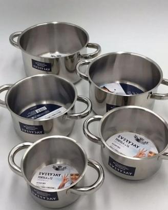 Set di 5 pentole in Acciaio inox 18/10 Bavaria 