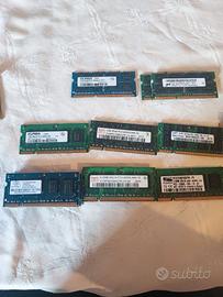 17 BANCHI RAM DDR3/DDR2 SODIMM 2GB,1GB,512