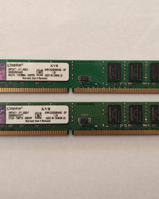 KINGSTON DDR3 2 x 4GB (8GB) 1333MHz UDIMM DESKTOP