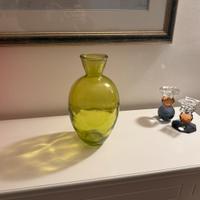Vaso arredamento in vetro verde