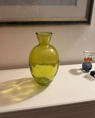 Vaso arredamento in vetro verde