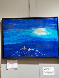 Quadro "CASTELLO, LUNA, STELLE E CAREZZE" + cornic