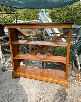 Libreria in legno di ciliegio e noce