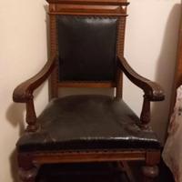 Poltrona trono in pelle