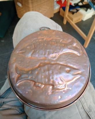 formiera in rame 16 cm con decorazione pesce