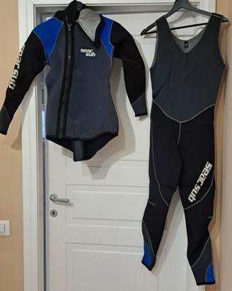 Muta subacquea uomo Seac Sub due pezzi neoprene M