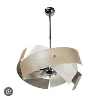 Lampadario in acciaio + 2 abat - jour