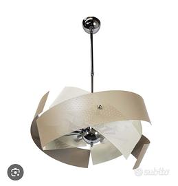 Lampadario in acciaio + 2 abat - jour