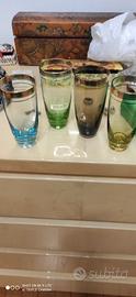 bicchieri vintage in vetro soffiato