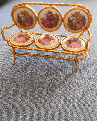 MINIATURA DIVANO IN PORCELLANA DI LIMOGES 