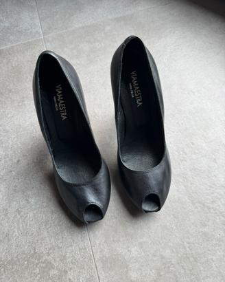 Décolleté Via Maestra vera pelle 38 nero