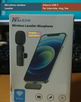 Microfono wireless Lavalier - Nuovo