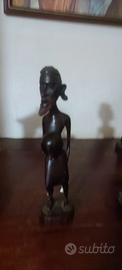 Set di 2 sculture in legno EBANO h 25 cm ca