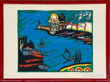 Remo Brindisi pittore quadro litografia Venezia