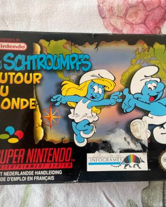 I Puffi intorno al mondo Super Nintendo SNES con s