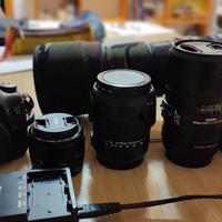 set fotografico completo Canon con obiettivi sigma