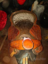 Sella americana artigianale con pettorale