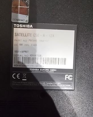 Pc portatile per ricambi, Toshiba Satellite C50