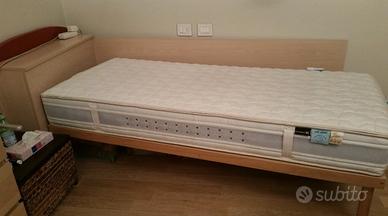 letto singolo completo materasso doghe mobiletto 