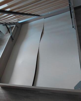 Struttura letto color olmo