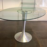 Tavolo ovale in cristallo