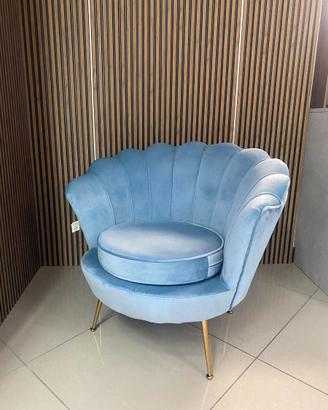 POLTRONA GLAM AZZURRO POLVERE