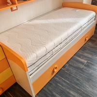 Letto singolo con secondo letto estraibile + mater