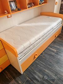 Letto singolo con secondo letto estraibile + mater
