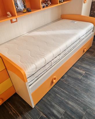 Letto singolo con secondo letto estraibile + mater