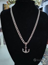 Collana uomo oro bianco 18kt