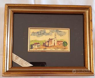 Quadretto Legno con Lamina Oro