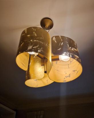 lampadario foglie d'oro
