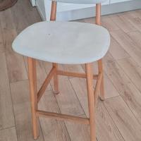 Sgabelli da cucina legno pelle bianca 64cm