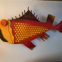 Scultura pesce in legno