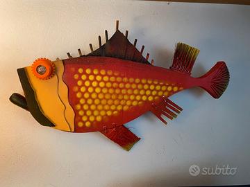 Scultura pesce in legno