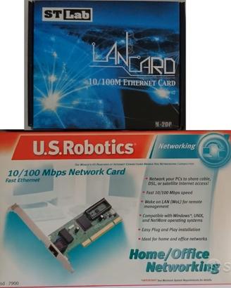Schede di rete ethernet e modem ISA per PC