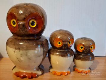 Gufi alabastro vintage