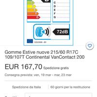 Continental Van Contact 200 215 60 r17 c 107-109 t