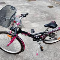 🚲 Bici bambina B’Twin Poppy 500 24" 5 marce cesto