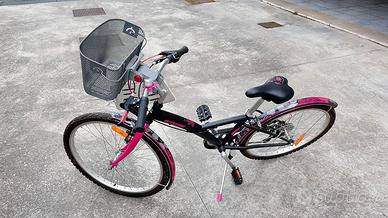 🚲 Bici bambina B’Twin Poppy 500 24" 5 marce cesto