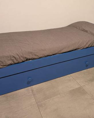 Letto singolo con secondo letto estraibile rete