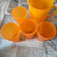 brocca graduata plastica arancione 4 bicchieri