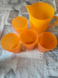brocca graduata plastica arancione 4 bicchieri