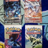4 bustine Pokémon VUOTE nero & bianco