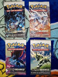 4 bustine Pokémon VUOTE nero & bianco