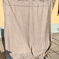 Tenda beige alcantara con anelli