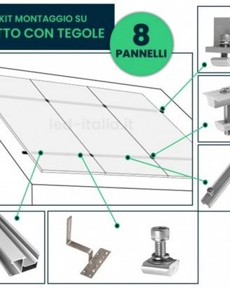 kit di fissaggio per 8 pannelli fotovoltaici nuovo